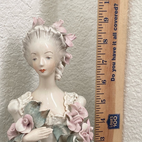 Vintage 40s/50s CORDEY #5054 Victorian Lady With Roses 9” Porcelain Figurine - Picture 11 of 16